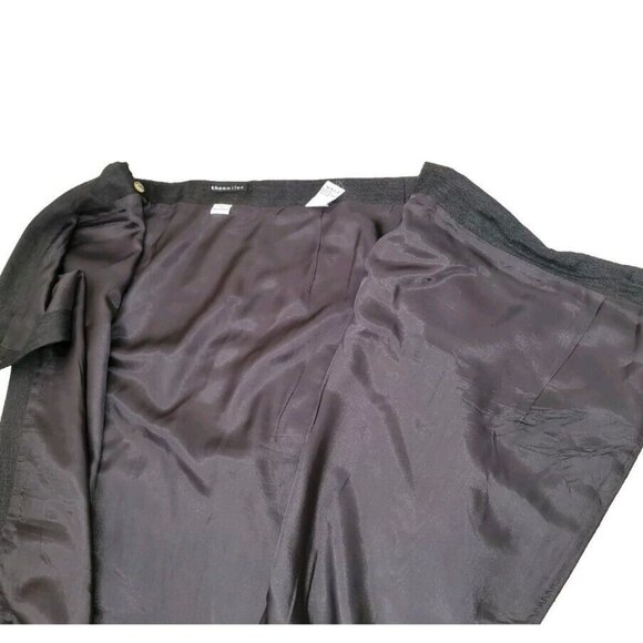 Vintage 100% Wool Wrap Pencil Skirt Sz 14 Modest Gray Preppy Theo Miles EUC - Picture 7 of 8